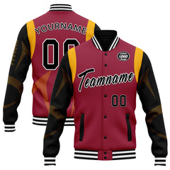 Custom Red Arizona Jacket Bomber Full-Snap Varsity Letterman Personalized Jacket FZ005-D025004-1