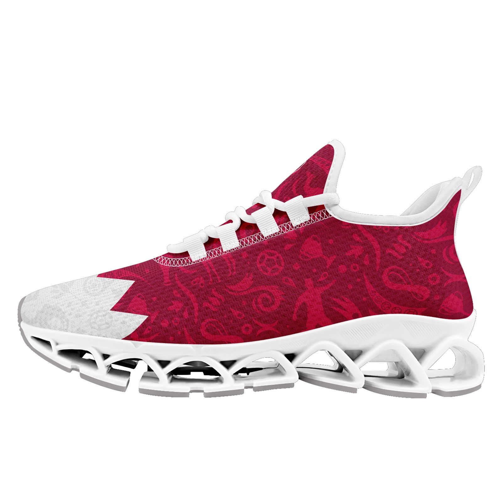 Custom Qatar 2026 World Cup Sneakers DIY Country Flag Running Shoes Lightweight Sport Shoes Gift for Football Fans Personalized Team Name and Logo FN003XD-F020030-2