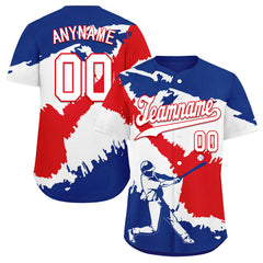 Custom Blue White Red Costa Rican Flag Personalized Authentic Baseball Jersey BSBJ01-E06022-10