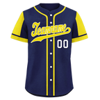 Custom Blue Yellow Raglan Sleeves Personalized Authentic Baseball Jersey BSBJ01-D017182