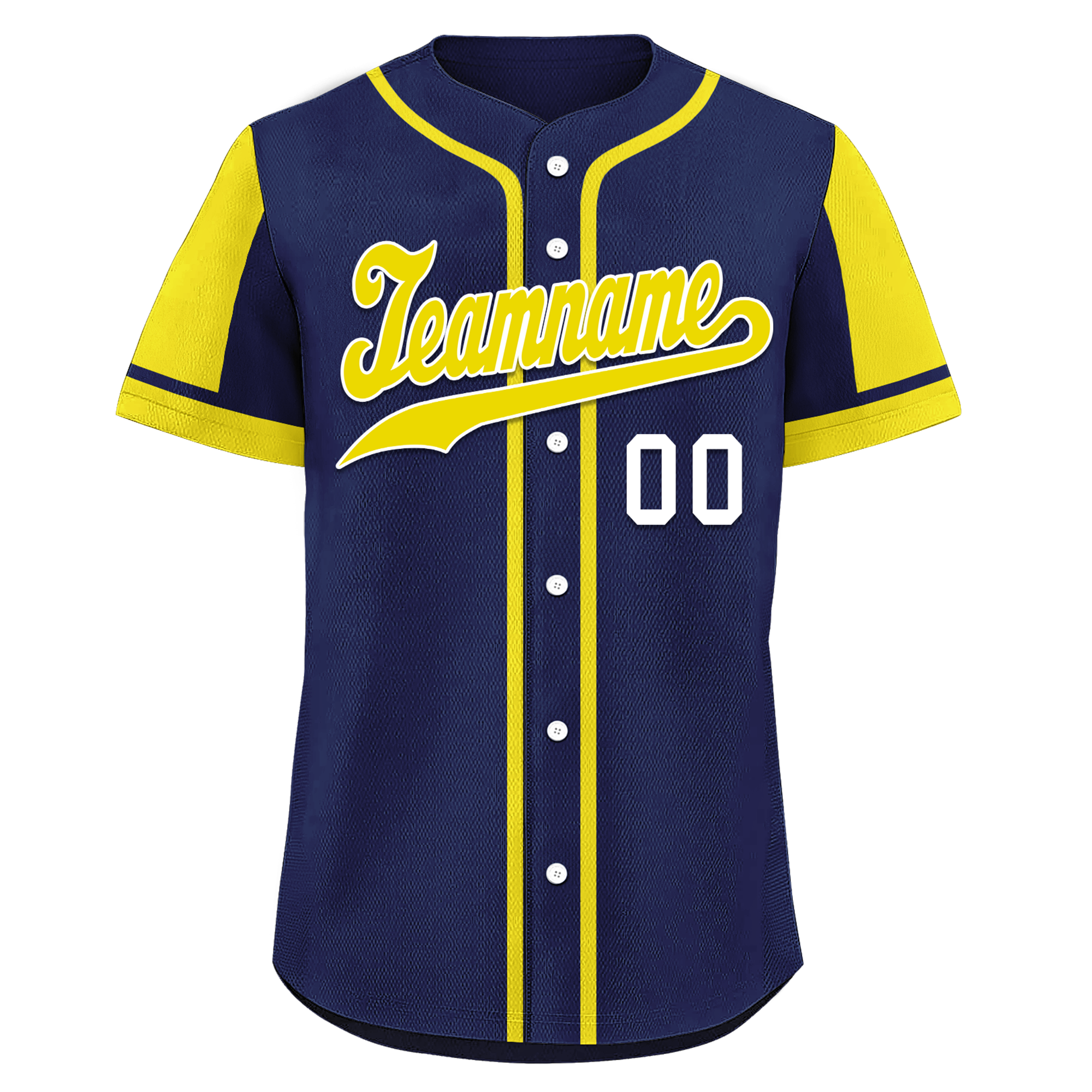 Custom Blue Yellow Raglan Sleeves Personalized Authentic Baseball Jersey BSBJ01-D017182