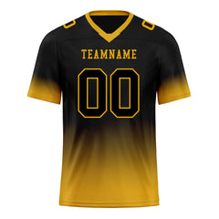 Custom Black Yellow Fade Fashion Personalized Authentic Football Jersey FBJ02-D06084