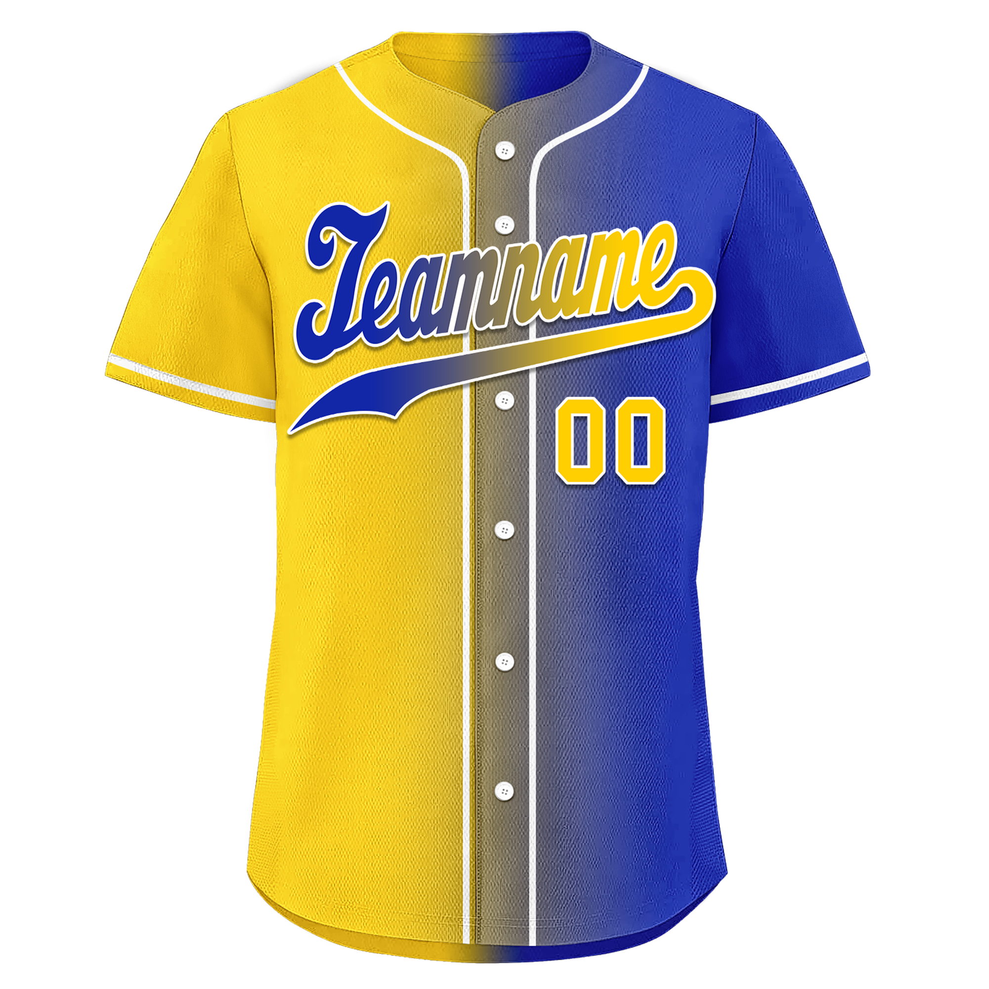 Custom Yellow Blue Gradient Fashion Personalized Authentic Baseball Jersey BSBJ01-D0a7098