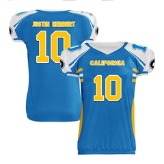 Custom Blue White California High-Performance American Football Jersey FBJ06-D023001-22