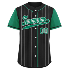 Custom Black Green Stripe Fashion Personalized Authentic Baseball Jersey BSBJ01-D017238