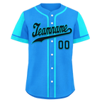 Custom Blue Cyan Raglan Sleeves Personalized Authentic Baseball Jersey BSBJ01-D017199