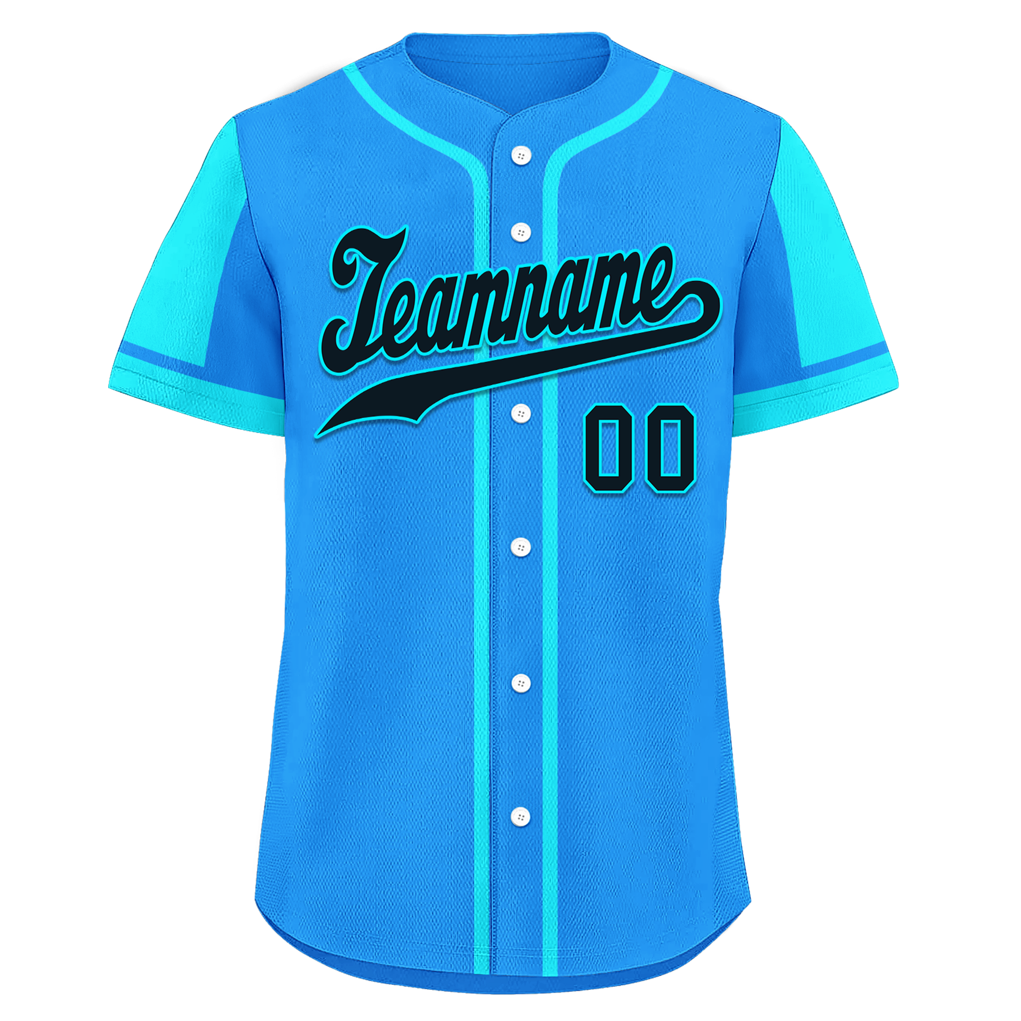 Custom Blue Cyan Raglan Sleeves Personalized Authentic Baseball Jersey BSBJ01-D017199