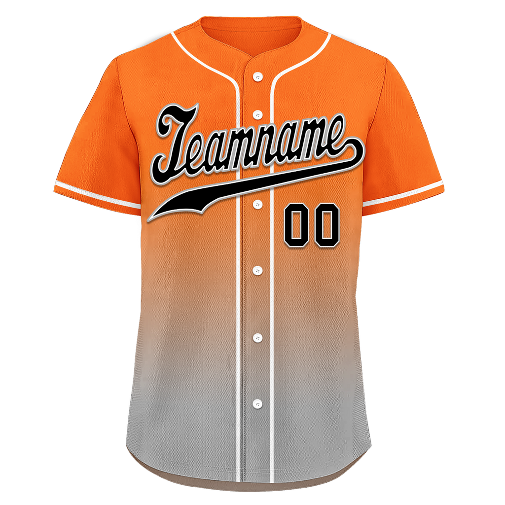Custom Orange Grey Fade Fashion Personalized Authentic Baseball Jersey BSBJ01-D0a70ec