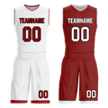 Custom White Red Classic Style Reversible Basketball Uniform Personalized Ordinary BBJR-D017017