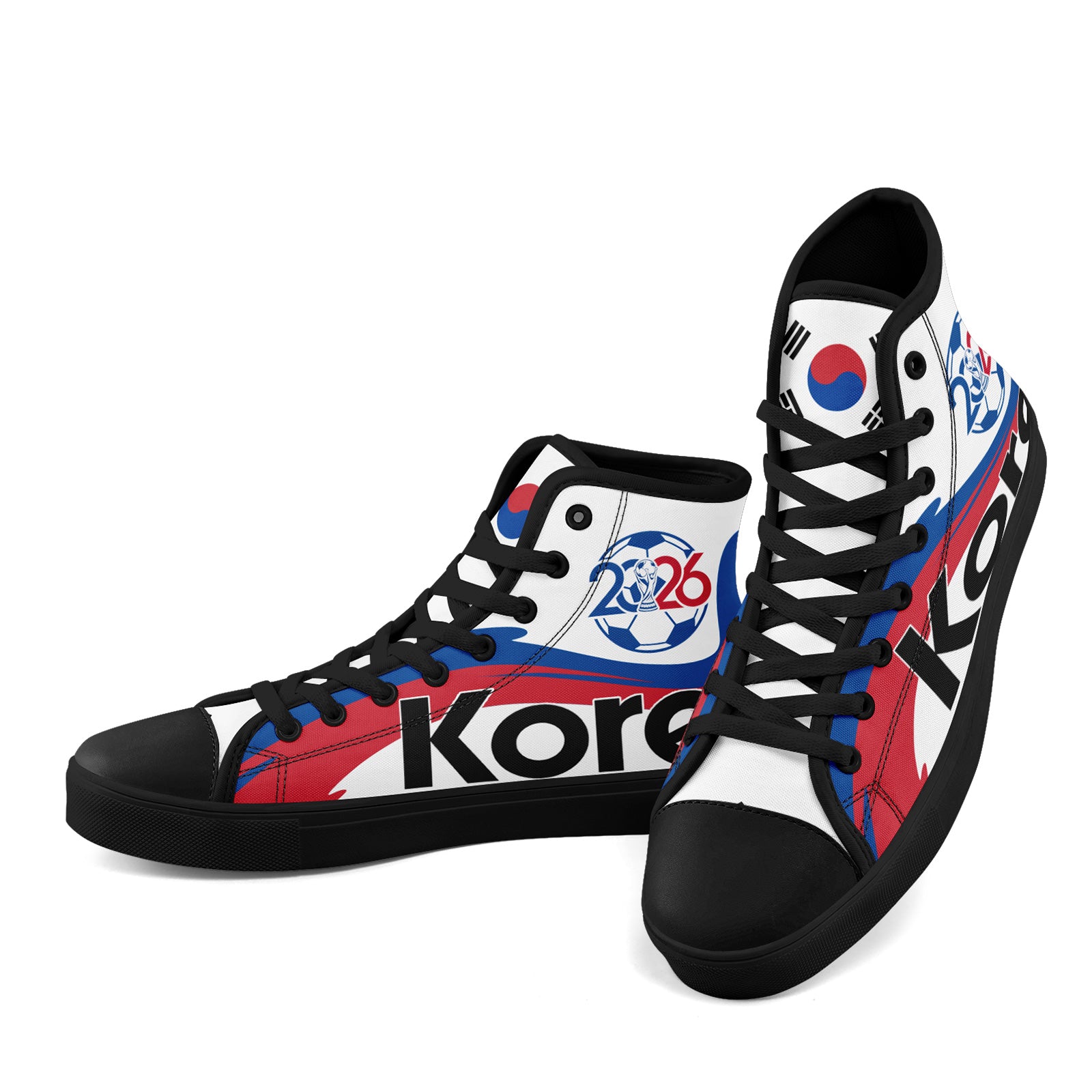 Custom South Korea 2026 World Cup Sneakers DIY Country Flag Running Shoes Lightweight Sport Shoes Gift for Football Fans Personalized Team Name and Logo FN024-F009070-3