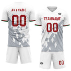 Custom White Gray Soccer Sets Jersey Personalized SCJ101-D28039