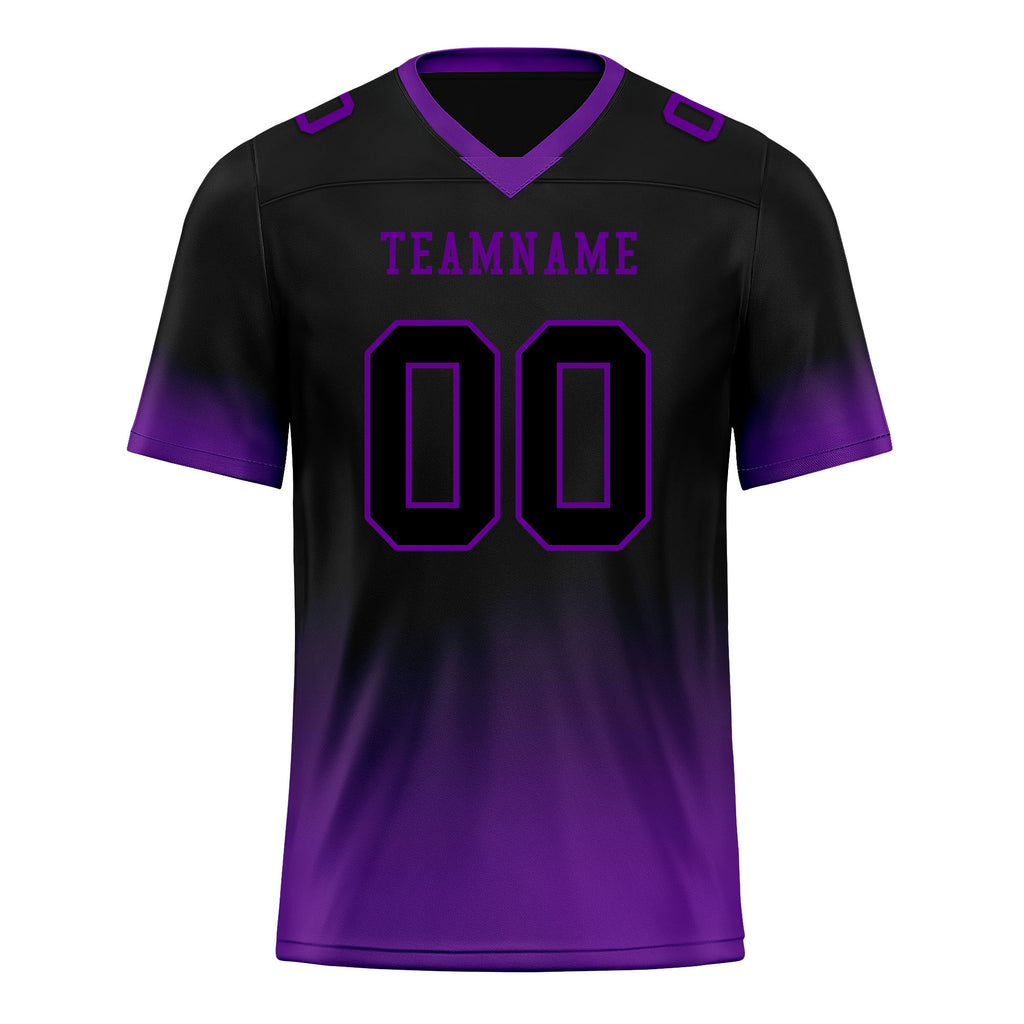 Custom Black Purple Fade Fashion Personalized Authentic Football Jersey FBJ02-D06088