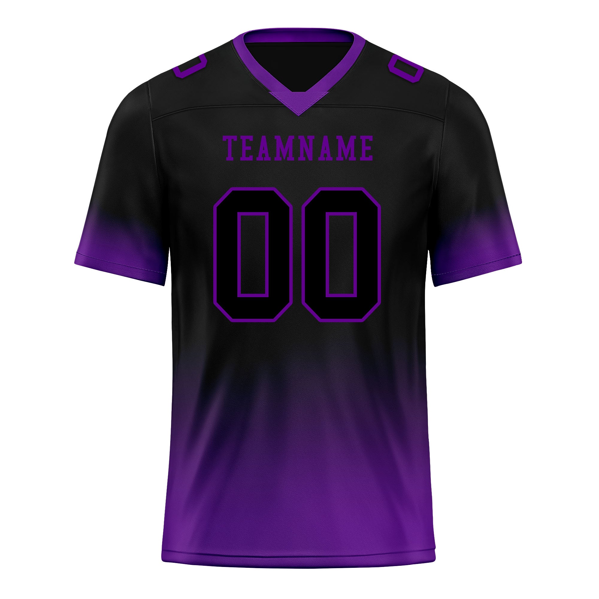 Custom Black Purple Fade Fashion Personalized Authentic Football Jersey FBJ02-D06088