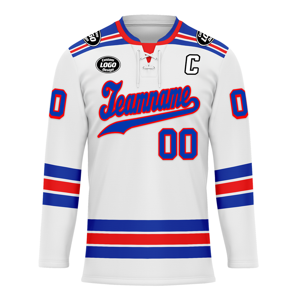 Custom White Blue Personalized Hockey Jersey HCKJ01-D0a7008