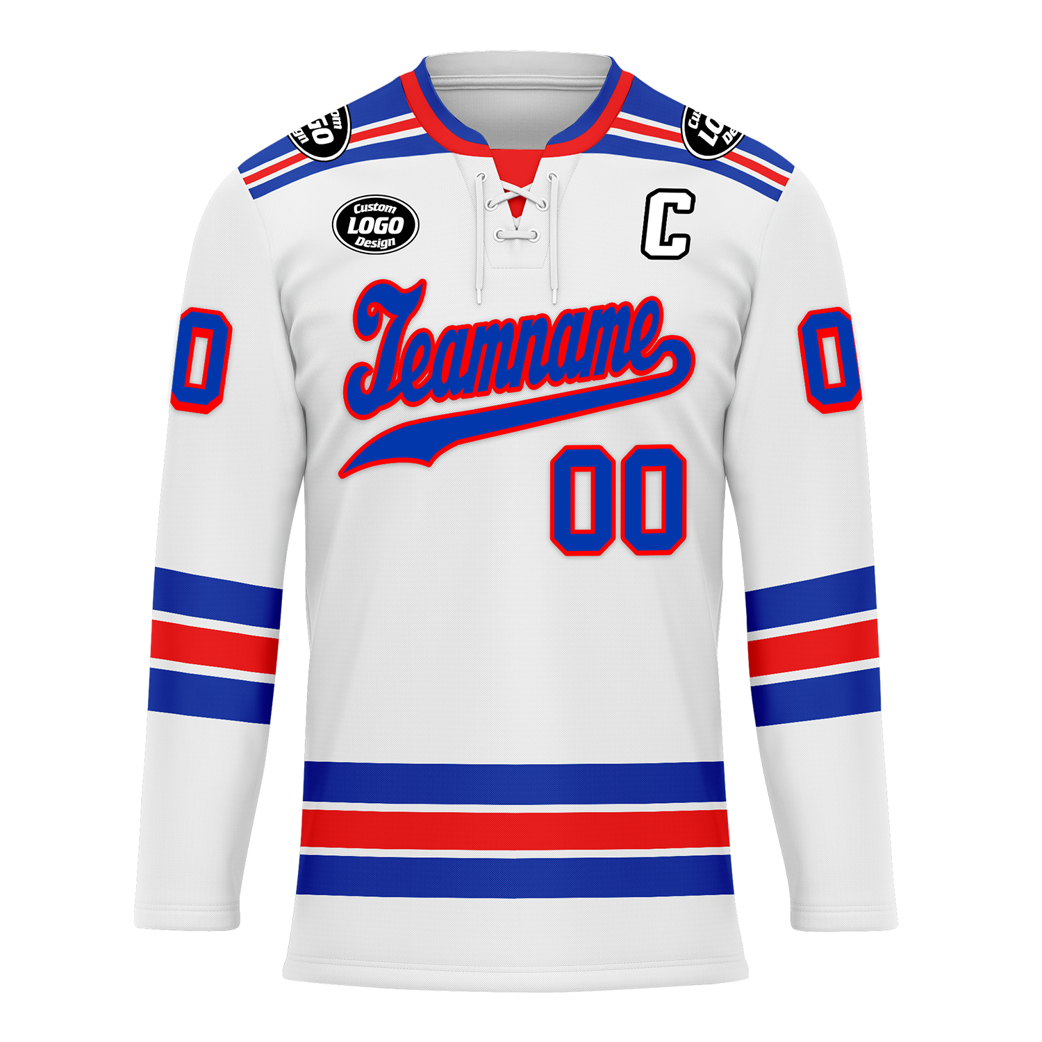 Custom White Blue Personalized Hockey Jersey HCKJ01-D0a7008