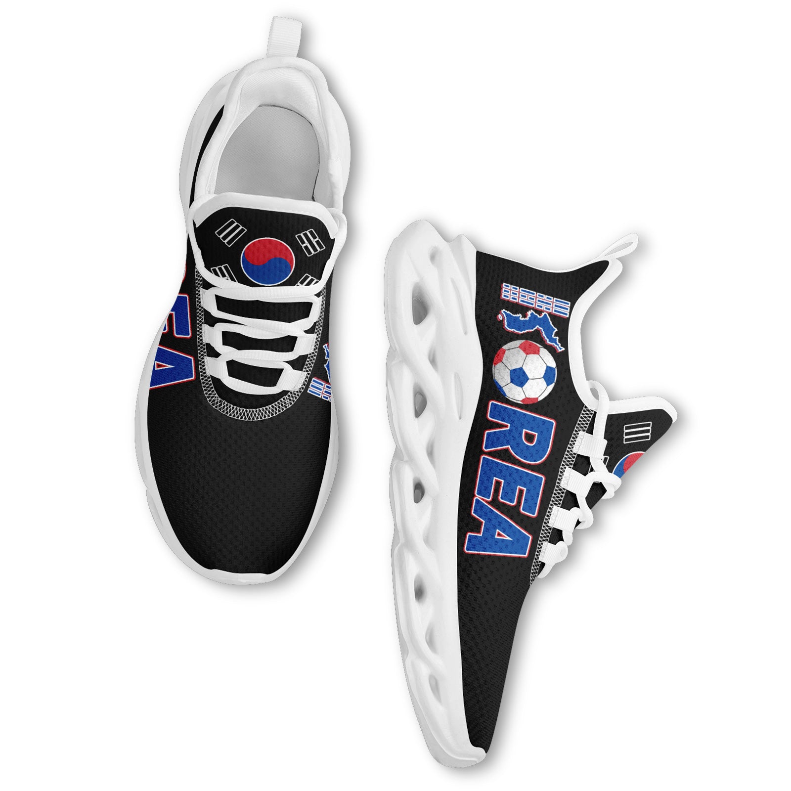 Custom South Korea 2026 World Cup Sneakers DIY Country Flag Running Shoes Lightweight Sport Shoes Gift for Football Fans Personalized Team Name and Logo FN003-F009054-2