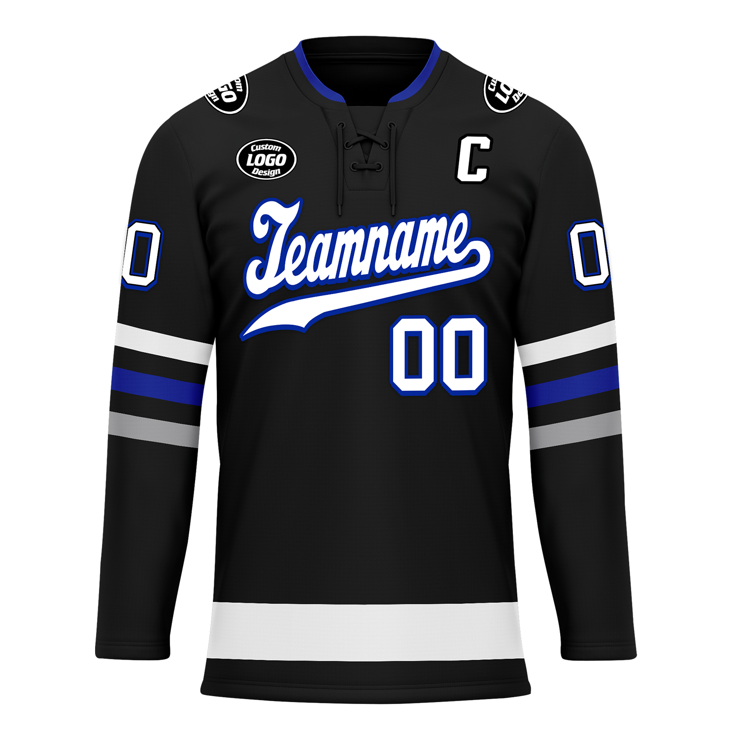 Custom Black Grey Personalized Hockey Jersey HCKJ01-D0a70ba
