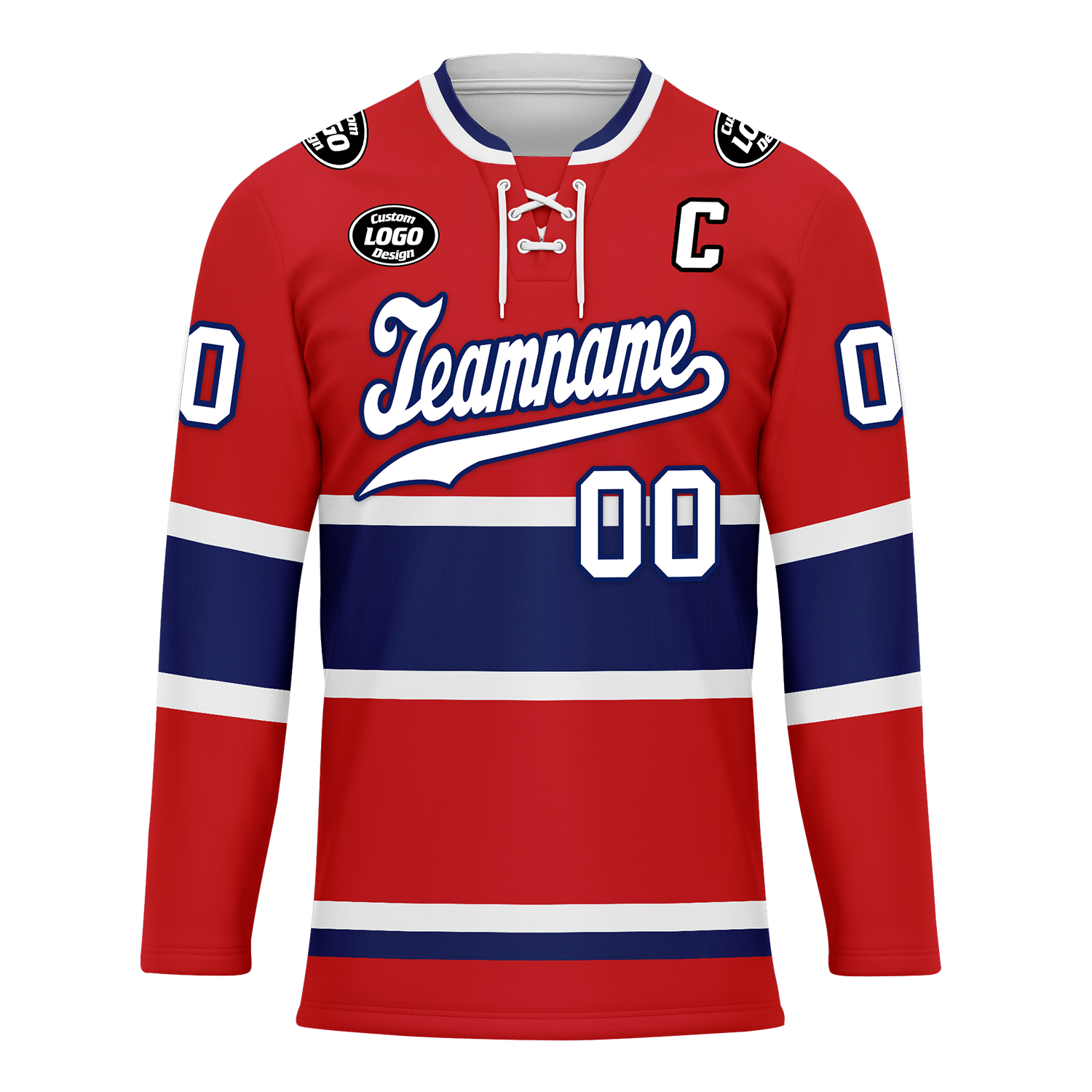 Custom Red Blue Personalized Hockey Jersey HCKJ01-D0a70a7