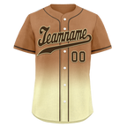 Custom Brown Yellow Fade Fashion Personalized Authentic Baseball Jersey BSBJ01-D0a70ff