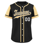 Custom Black Yellow Raglan Sleeves Personalized Authentic Baseball Jersey BSBJ01-D017196