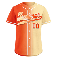 Custom Orange Beige Gradient Fashion Personalized Authentic Baseball Jersey BSBJ01-D0a707f