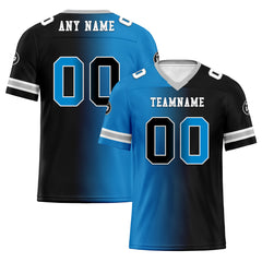 Custom Blue Black North Carolina Personalized Authentic Football Jersey FBJ02-D028017-3