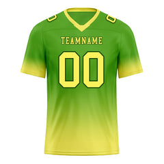 Custom Green Light Yellow Fade Fashion Personalized Authentic Football Jersey FBJ02-D06096