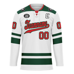 Custom White Green Personalized Hockey Jersey HCKJ01-D0a70c0