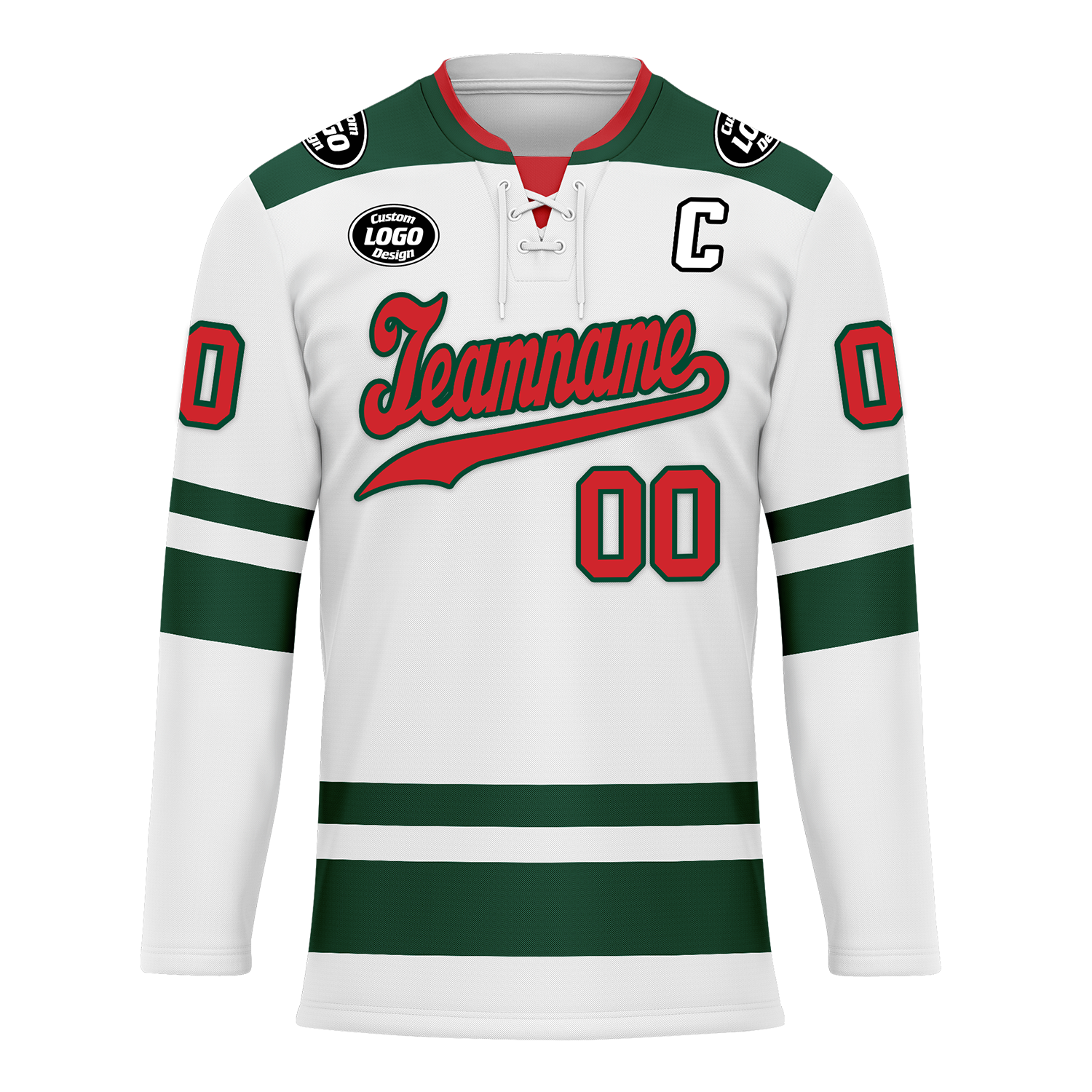 Custom White Green Personalized Hockey Jersey HCKJ01-D0a70c0