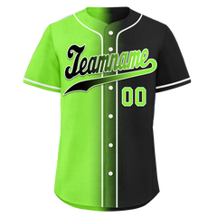 Custom Green Black Gradient Fashion Personalized Authentic Baseball Jersey BSBJ01-D0a709c