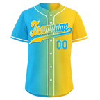 Custom Blue Yellow Gradient Fashion Personalized Authentic Baseball Jersey BSBJ01-D0a709b