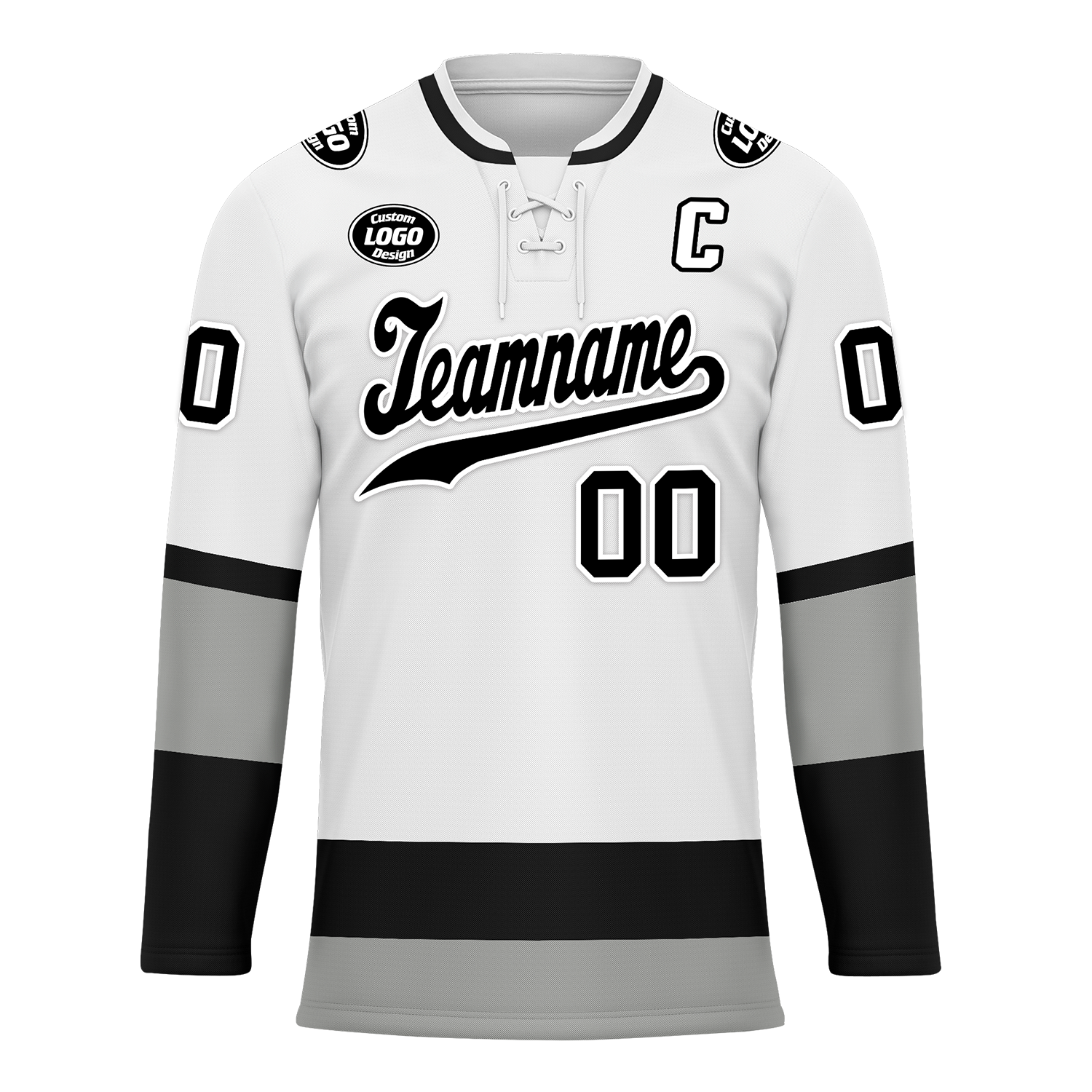 Custom White Grey Personalized Hockey Jersey HCKJ01-D0a70e7