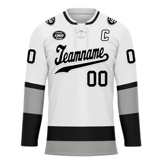 Custom White Grey Personalized Hockey Jersey HCKJ01-D0a70e7