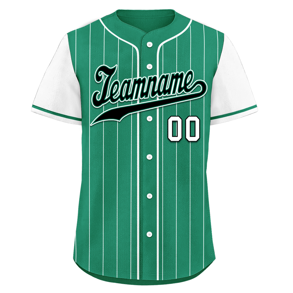 Custom Green White Stripe Fashion Personalized Authentic Baseball Jersey BSBJ01-D017246