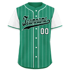 Custom Green White Stripe Fashion Personalized Authentic Baseball Jersey BSBJ01-D017246