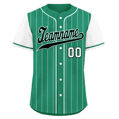 Custom Green White Stripe Fashion Personalized Authentic Baseball Jersey BSBJ01-D017246