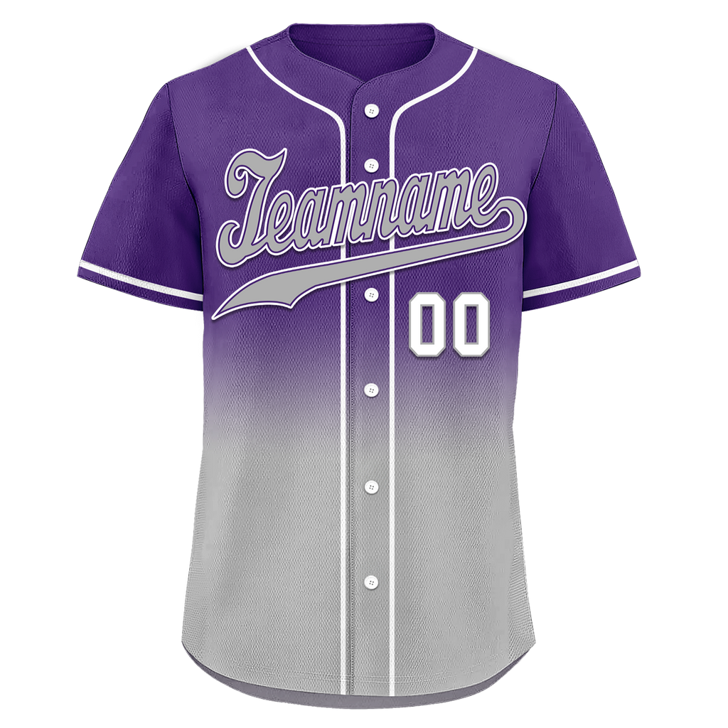 Custom Purple Grey Fade Fashion Personalized Authentic Baseball Jersey BSBJ01-D0a70cd