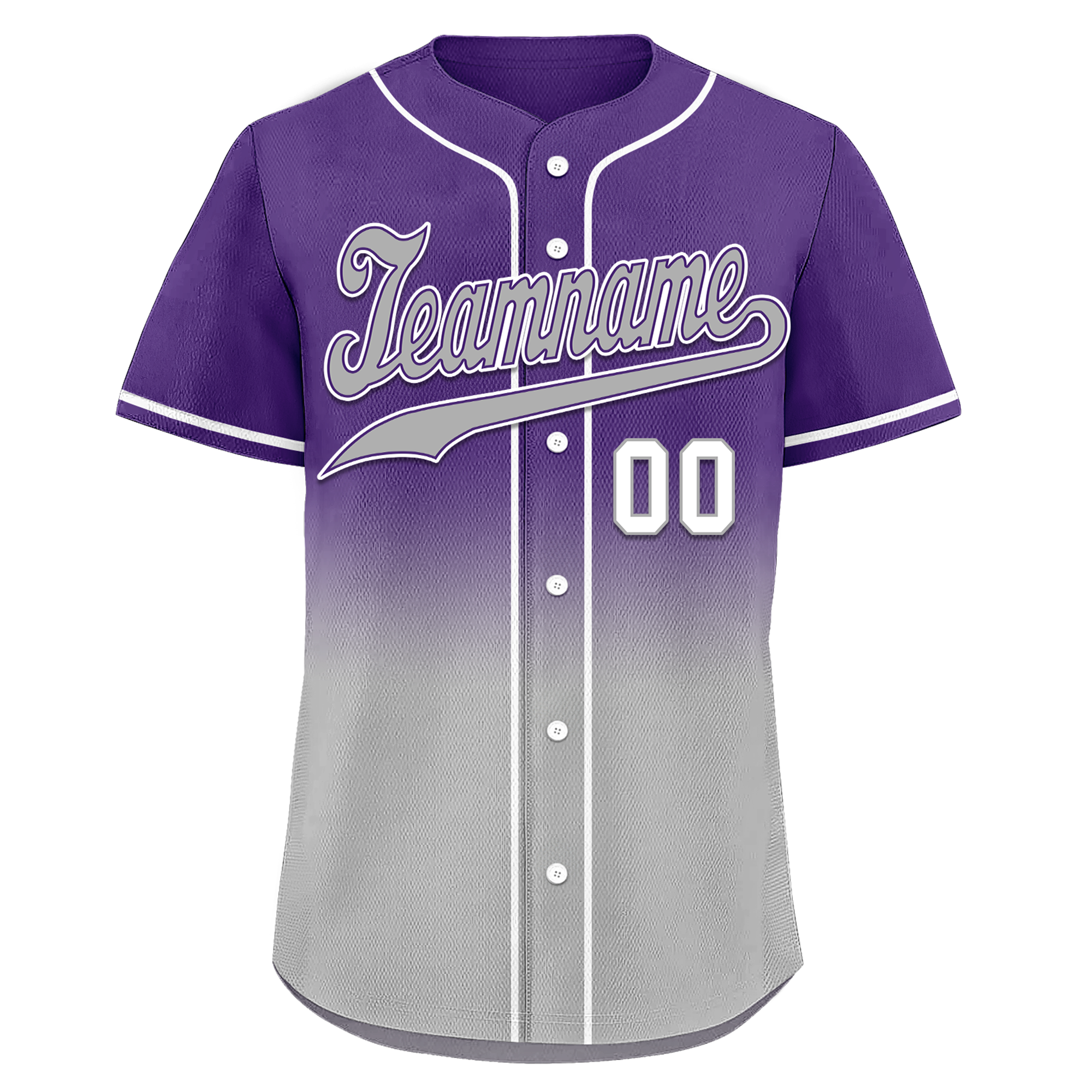 Custom Purple Grey Fade Fashion Personalized Authentic Baseball Jersey BSBJ01-D0a70cd