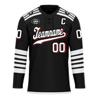Custom Black White Personalized Hockey Jersey HCKJ01-D0a700d