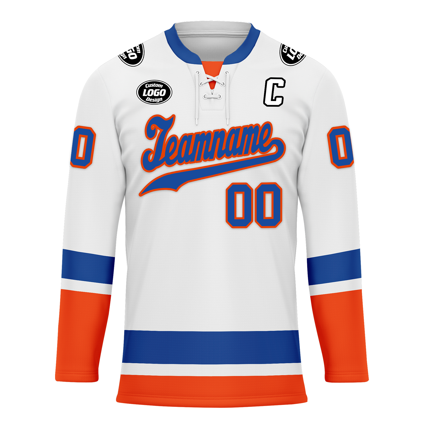 Custom White Orange Personalized Hockey Jersey HCKJ01-D0a700e