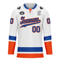 Custom White Orange Personalized Hockey Jersey HCKJ01-D0a700e