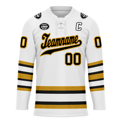 Custom White Yellow Personalized Hockey Jersey HCKJ01-D0a70ef