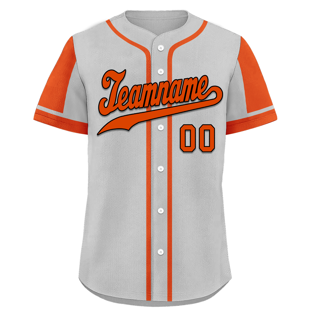 Custom Gray Orange Raglan Sleeves Personalized Authentic Baseball Jersey BSBJ01-D017187