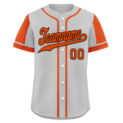 Custom Gray Orange Raglan Sleeves Personalized Authentic Baseball Jersey BSBJ01-D017187