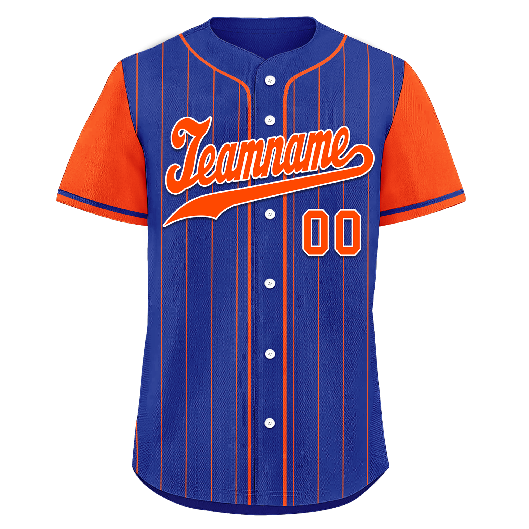 Custom Blue Orange Stripe Fashion Personalized Authentic Baseball Jersey BSBJ01-D017250