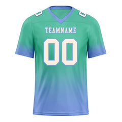 Custom Mint Green Blue Fade Fashion Personalized Authentic Football Jersey FBJ02-D06105