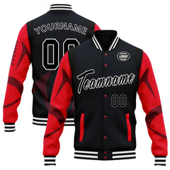 Custom Blue Houston Jacket Bomber Full-Snap Varsity Letterman Personalized Jacket FZ005-D025004-10