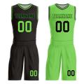 Custom Black Green Classic Style Reversible Basketball Uniform Personalized COOLMAX BBJR-D017049