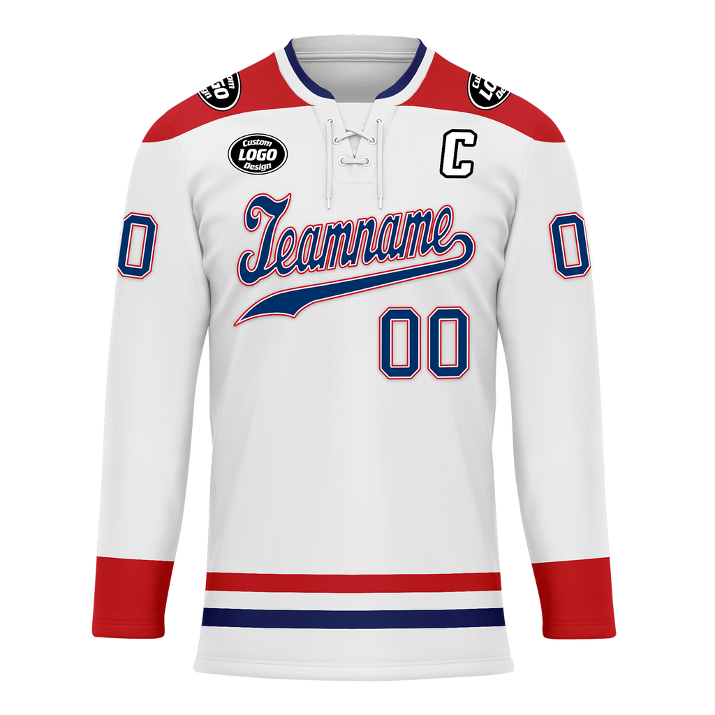 Custom White Red Personalized Hockey Jersey HCKJ01-D0a70a8