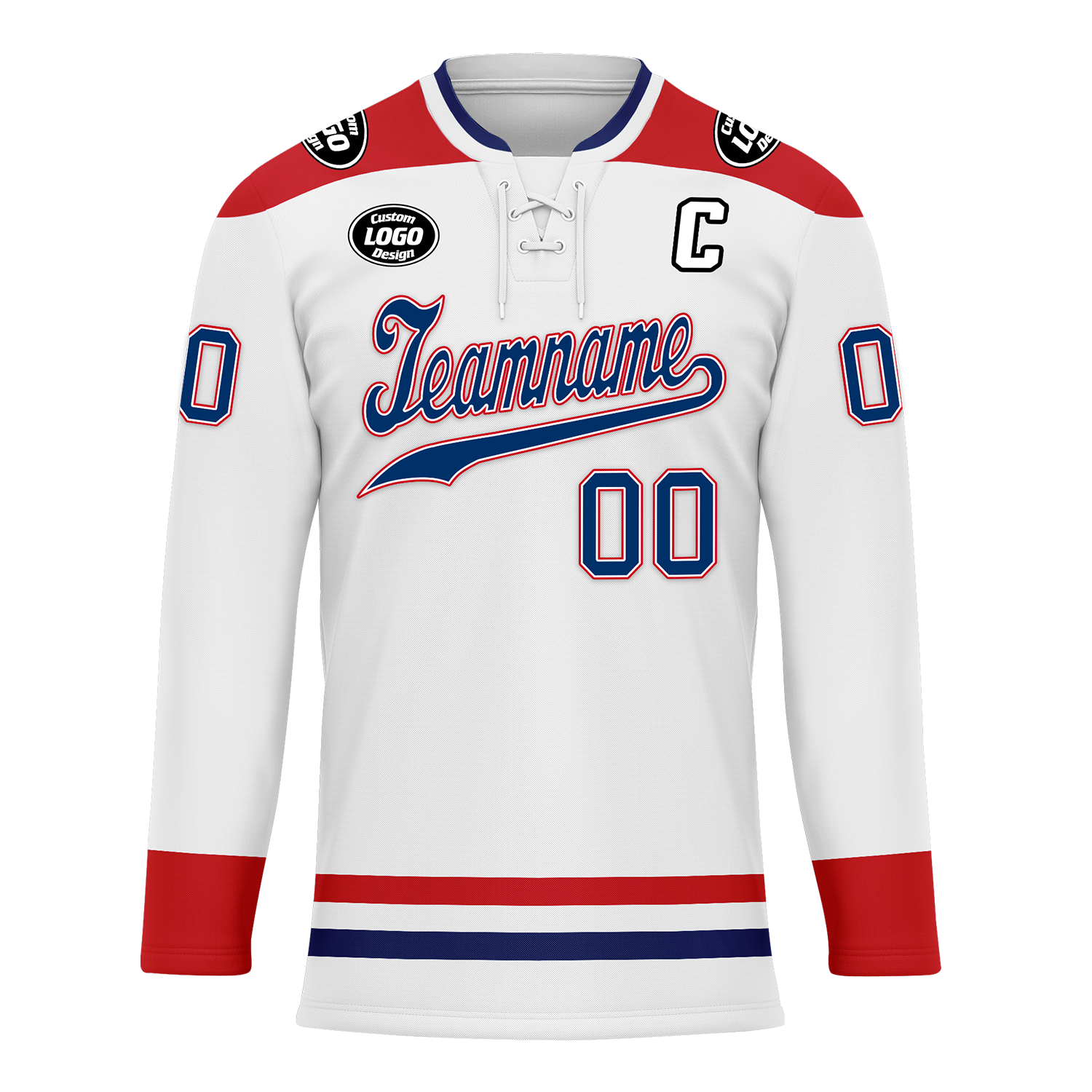 Custom White Red Personalized Hockey Jersey HCKJ01-D0a70a8